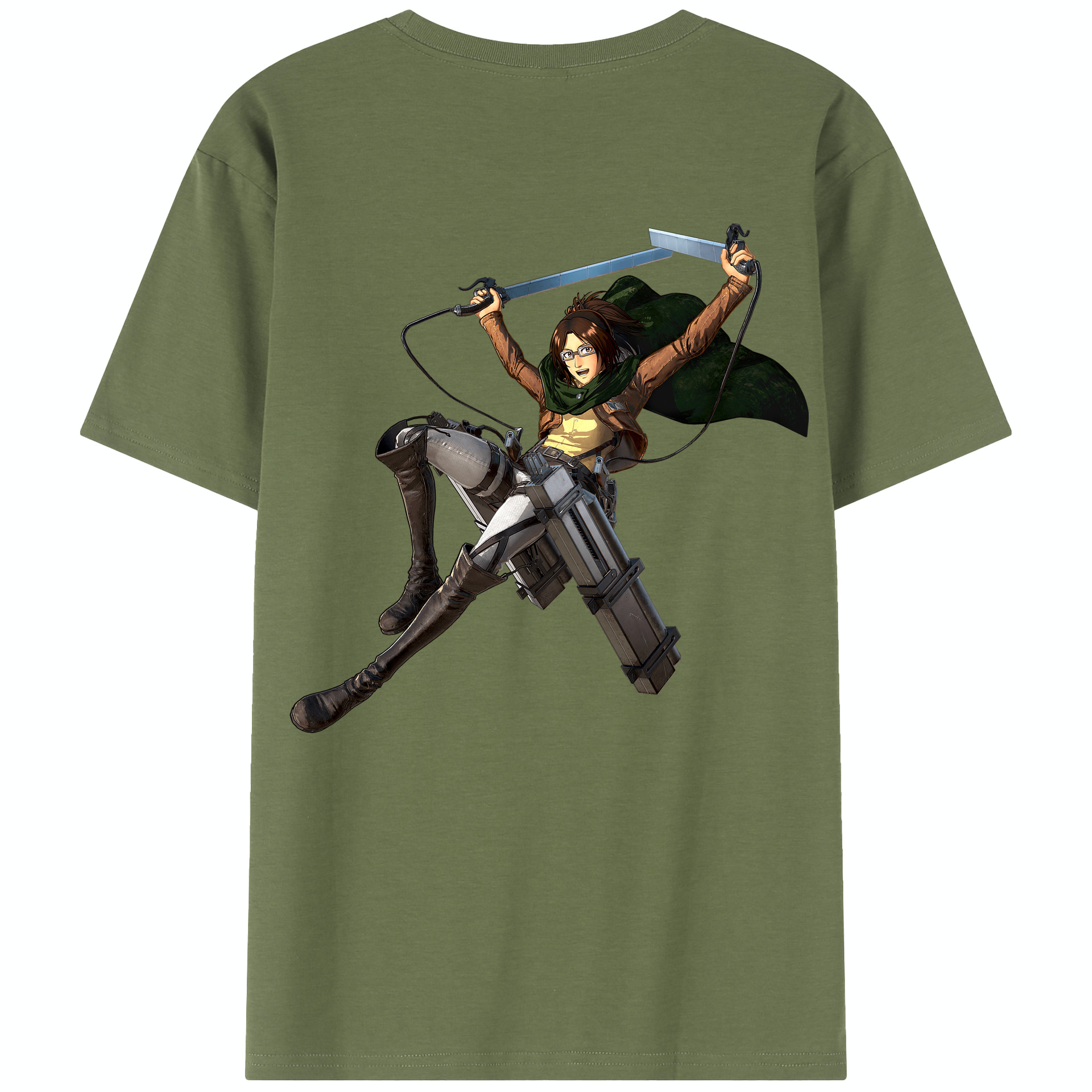 （画像用） 進撃の巨人 ハンジ·ゾエ Attack on Titan Hanji Zoe 綿100％半袖Tシャツ（背面プリント）